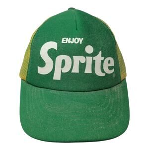 Vintage Enjoy Sprite Snapback Mesh Back Hat Green Size M/L Graphic Logo